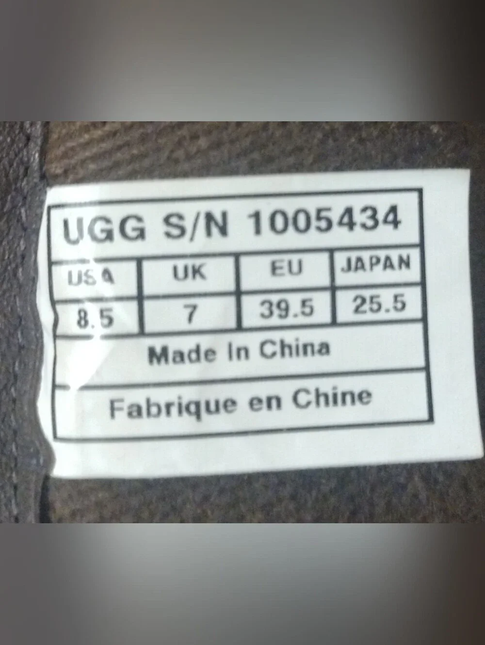 UGG women size
